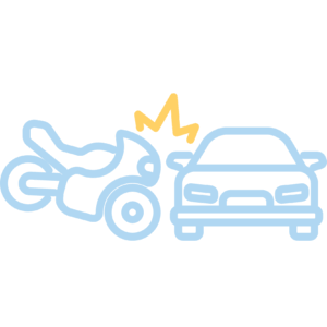 Motorcycle car accident icon