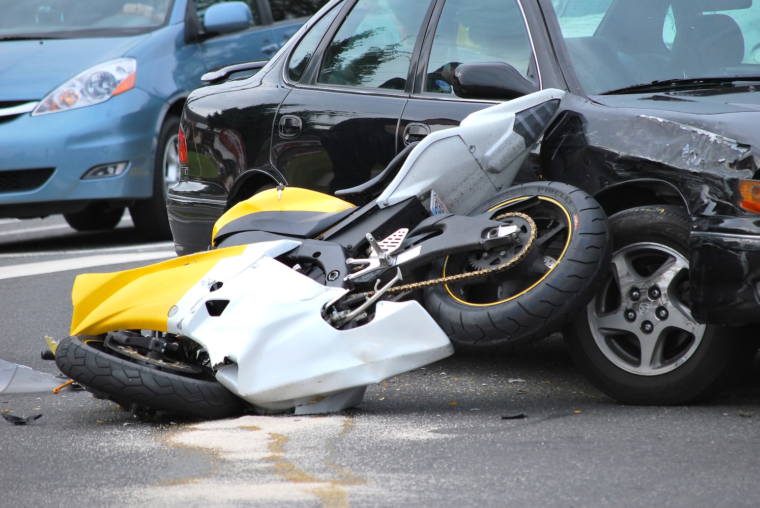 Car and motorcycle accident in Seattle